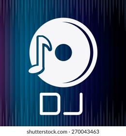 DJ design over blue background, vector illustration.