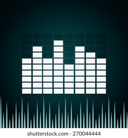 DJ design over blue background, vector illustration.