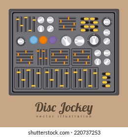 DJ design over brown background, vector illustration