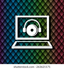 DJ design over colorful background, vector illustration.