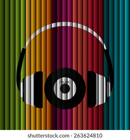 DJ design over colorful background, vector illustration.