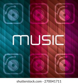 DJ design over colorful background, vector illustration.
