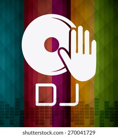 DJ design over colorful background, vector illustration.