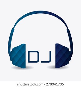 DJ design over colorful background, vector illustration.