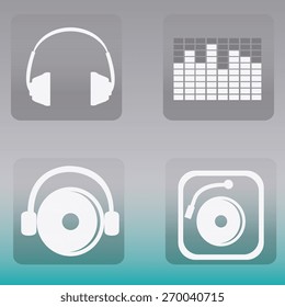 DJ design over gray background, vector illustration.