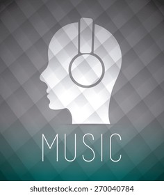 DJ design over gray background, vector illustration.