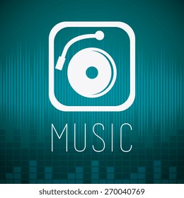 DJ design over green background, vector illustration.