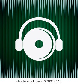 DJ design over green background, vector illustration.
