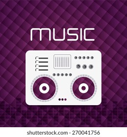 DJ design over purple background, vector illustration.