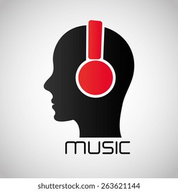 DJ design over white background, vector illustration.