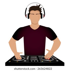 DJ design over white background, vector illustration.