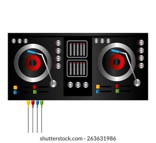 DJ design over white background, vector illustration.