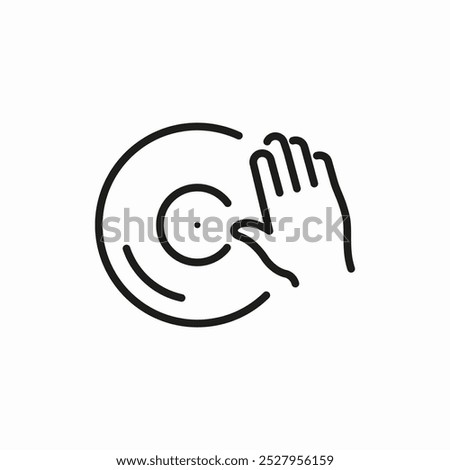dj disc hand icon sign vector