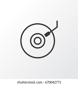 Dj Disc Icon Symbol. Premium Quality Isolated Gramophone Element In Trendy Style.
