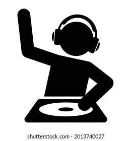DJ Disc Jockey icon graphic design. Isolated on white background. Scalable and editable vector illustration EPS 10.