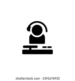 DJ, disc jockey icon vector illustration