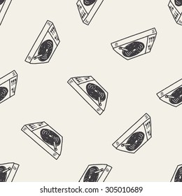 DJ disk doodle drawing seamless pattern background