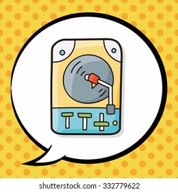 DJ disk doodle, speech bubble