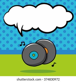 DJ disk doodle, speech bubble