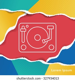 DJ disk line icon
