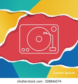 DJ disk line icon