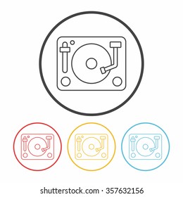 DJ disk line icon