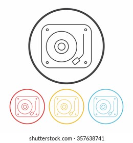 DJ disk line icon