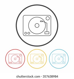 DJ disk line icon