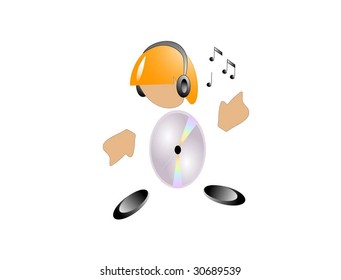 DJ in earphone