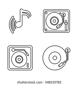 DJ electronic music party graphic design, vector illustration eps10