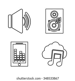 DJ electronic music party graphic design, vector illustration eps10