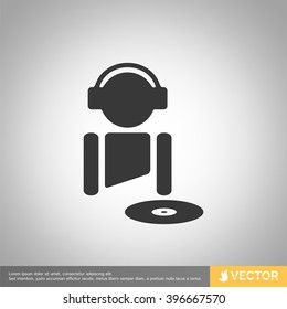 DJ. EPS 10 Flat Icon. Vector Illustration.