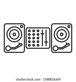 Dj equipment icon. Outline dj equipment vector icon for web design isolated on white background