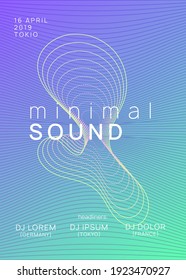 Dj event. Abstract discotheque brochure template. Dynamic gradient shape and line. Dj event neon flyer. Techno trance party. Electro dance music. Electronic sound. Club fest poster.