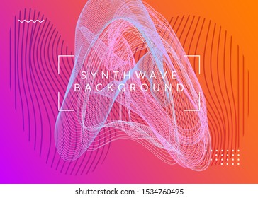 Dj event. Dynamic fluid shape and line. Creative show magazine design. Dj event neon flyer. Techno trance party. Electro dance music. Electronic sound. Club fest poster.