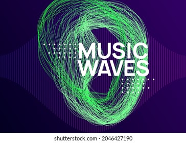 Dj event. Dynamic fluid shape and line. Geometric discotheque cover design. Dj event neon flyer. Techno trance party. Electro dance music. Electronic sound. Club fest poster.