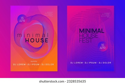 Dj event. Dynamic fluid shape and line. Geometric show brochure set. Dj event neon flyer. Techno trance party. Electro dance music. Electronic sound. Club fest poster.