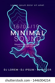 Dj event. Dynamic gradient shape and line. Curvy show brochure layout. Dj event neon flyer. Techno trance party. Electro dance music. Electronic sound. Club fest poster.