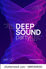 Dj event. Modern show invitation concept. Dynamic gradient shape and line. Dj event neon flyer. Techno trance party. Electro dance music. Electronic sound. Club fest poster.