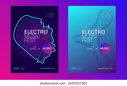 Dj Event. Sound Concert Template. Blue Music Banner. Trance Invite. Night Club Poster. Pink Techno Magazine. Electronic Beat Invitation. Green Dj Event