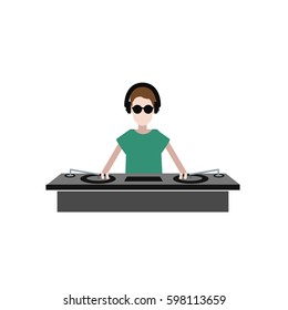 Dj in flat design