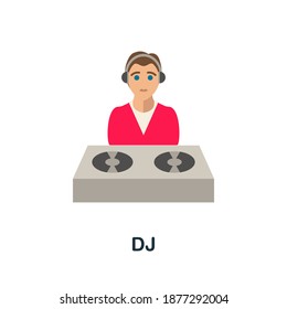 Dj flat icon. Color simple element from wedding collection. Creative Dj icon for web design, templates, infographics and more