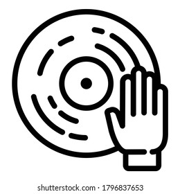 Dj-Flachicon einzeln auf weißem Hintergrund