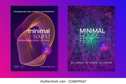 Dj flyer. Dynamic fluid shape and line. Modern show cover set. Neon dj flyer. Electro dance music. Electronic sound event. Club fest poster. Techno trance party.