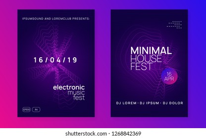 Dj flyer. Dynamic gradient shape and line. Curvy concert brochure set. Neon dj flyer. Electro dance music. Electronic sound event. Club fest poster. Techno trance party.