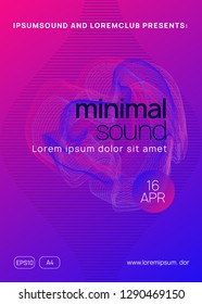 Dj flyer. Dynamic gradient shape and line. Curvy show invitation template. Neon dj flyer. Electro dance music. Electronic sound event. Club fest poster. Techno trance party.