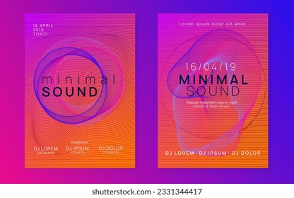 Dj flyer. Dynamic gradient shape and line. Abstract show brochure set. Neon dj flyer. Electro dance music. Electronic sound event. Club fest poster. Techno trance party.