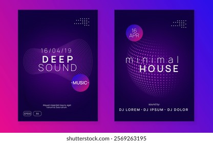 Dj Flyer. Fest Set. Pink Dance Poster. Music Trance Graphic. Concert Invite. Soundwave Disco Illustration. Blue Discotheque Event. Green Dj Flyer