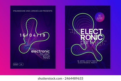 Dj Flyer. Festival Cover. Night Club Set. Green Discotheque Magazine. Music Trance Template. Pink Party Background. Electronic Beat Illustration. Blue Dj Flyer