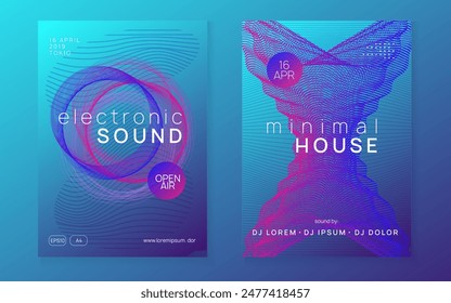Dj Flyer. Green Music Design. Trance Cover. Pink Edm Background. Dance Poster. Party Festival Template. Electronic Audio Illustration. Blue Dj Flyer